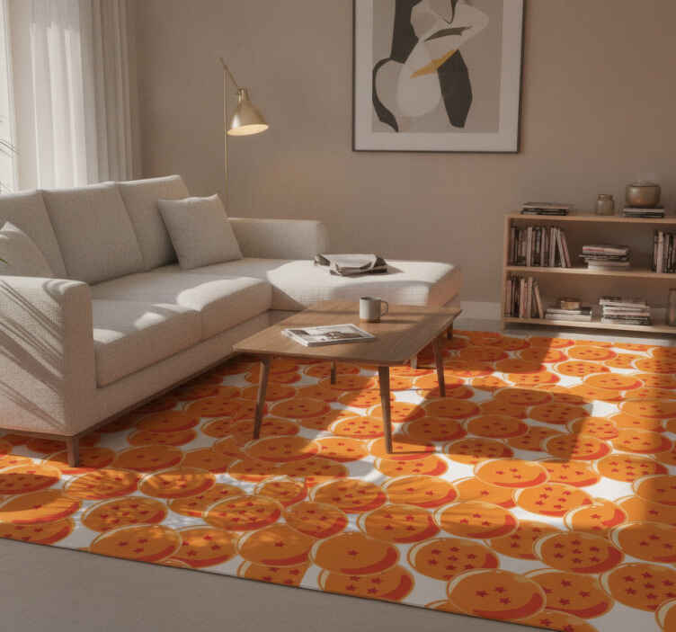 Orange vinyl tæppe dragebolde - TenStickers