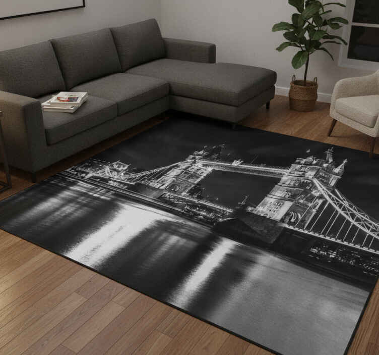 Vinyl teppich schwarz london bridge nacht - TenStickers