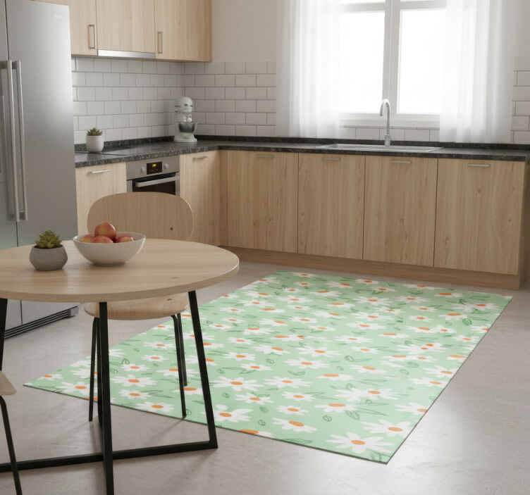 Vihreä vinyylimatto margarita-kukkaset - Tenstickers