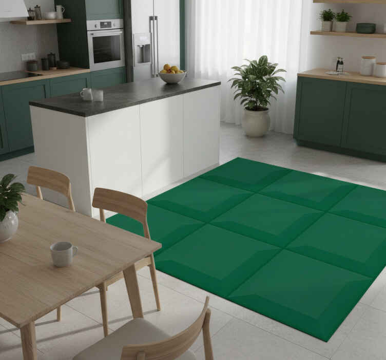 Green vinyl rug vegetable tile sticker - TenStickers
