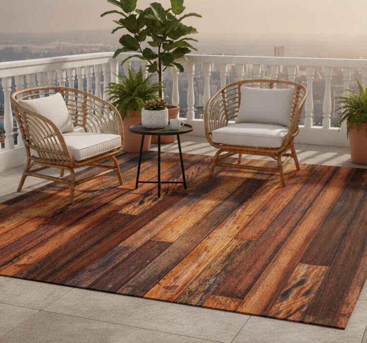 Buitenvinyltapijt rustieke houten planken - TenStickers