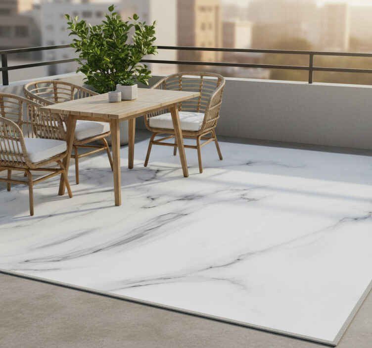 Dywan winylowy na balkon elegancka prostota w marmurze - TenStickers