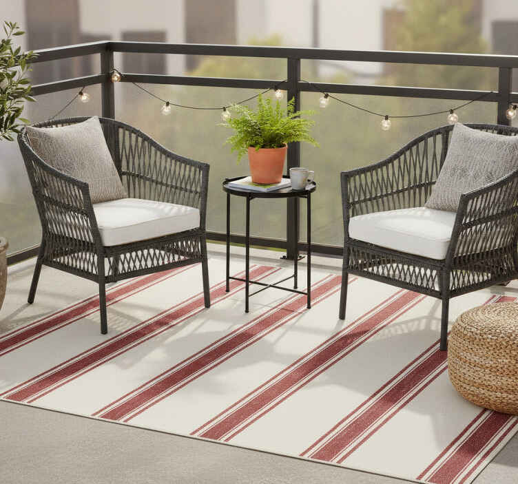 Dywan winylowy na balkon czerwone pionowe linie - TenStickers