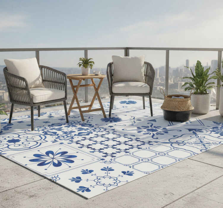 Dywan winylowy na balkon płytki nordic - TenStickers
