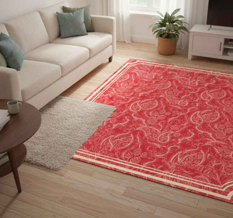 Vinyl teppich rot mit paisley-muster - TenStickers