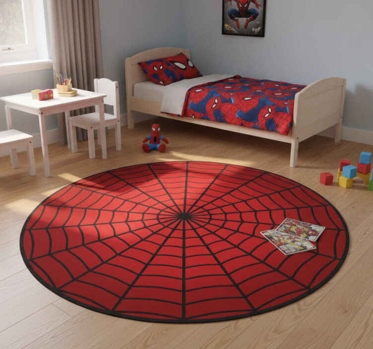 Vinyl teppich rot spinnennetz design - TenStickers