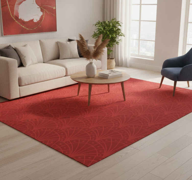 Vinyl teppich rot im eleganten art deco stil - TenStickers