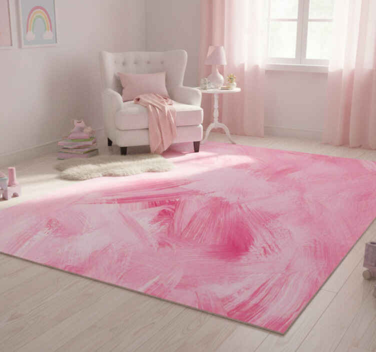 Tapis vinyle rose coups de pinceau rose foncé - TenStickers