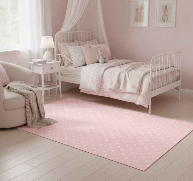Tapis vinyle rose à pois pastel doux - TenStickers