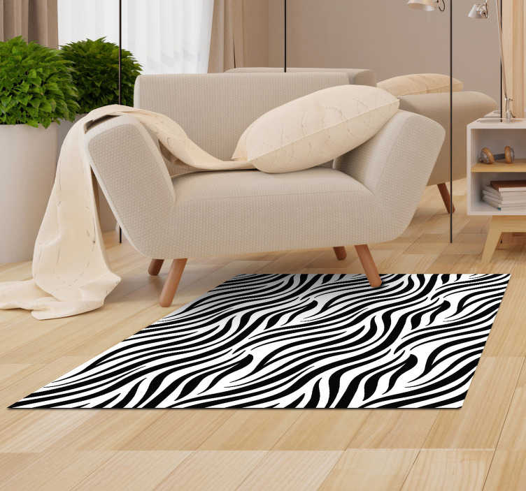 Zebra stripe animal print vinyl carpet - TenStickers