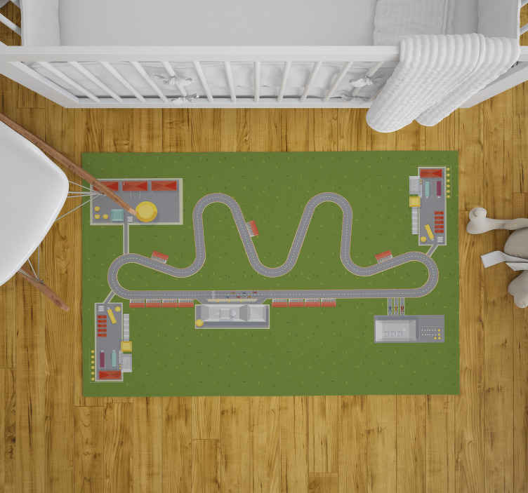 Playful Roadway Map road vinyl rug