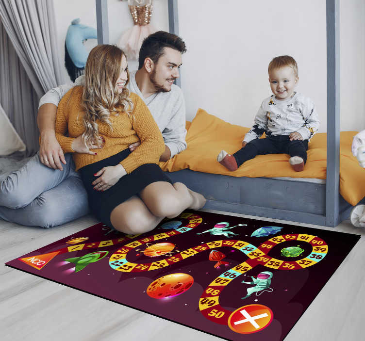 Snake game board game vinyl rug - TenStickers