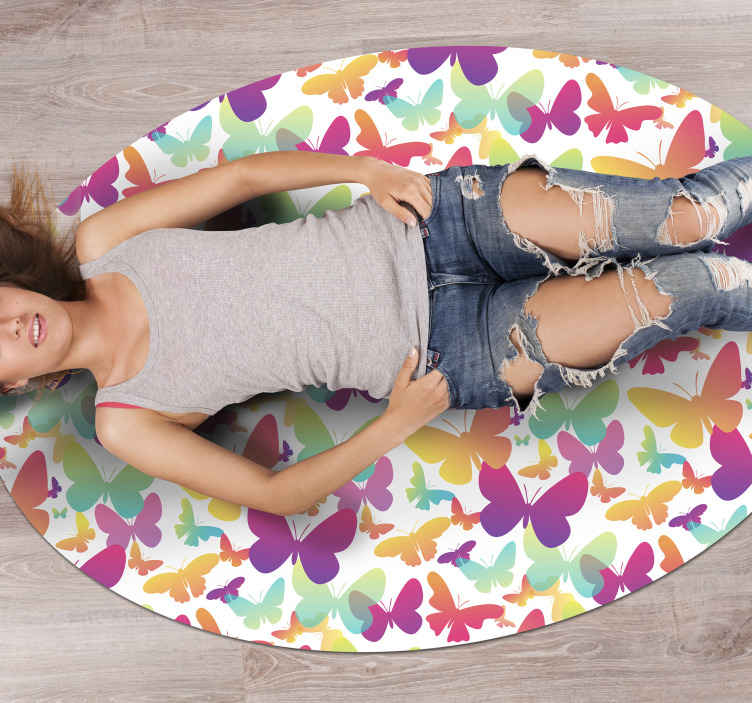 tapis vinyl forme animal Papillons dégradés