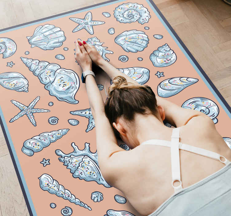 Tappeto in pvc per camera da letto Schizzi di conchiglie