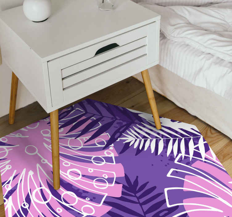 tapis vinyl pour chambre Feuille de jungle violette