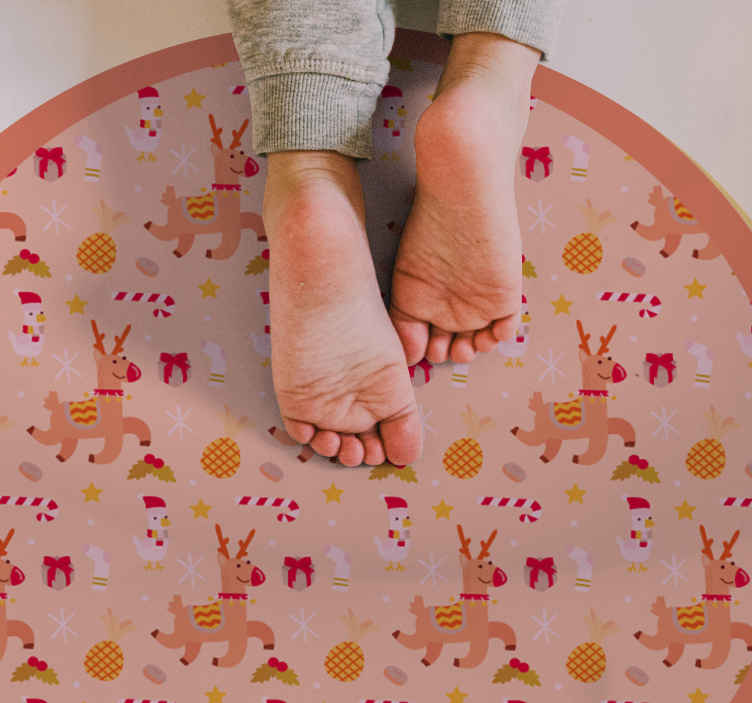 Christmas Figures For Children Christmas Rug TenStickers