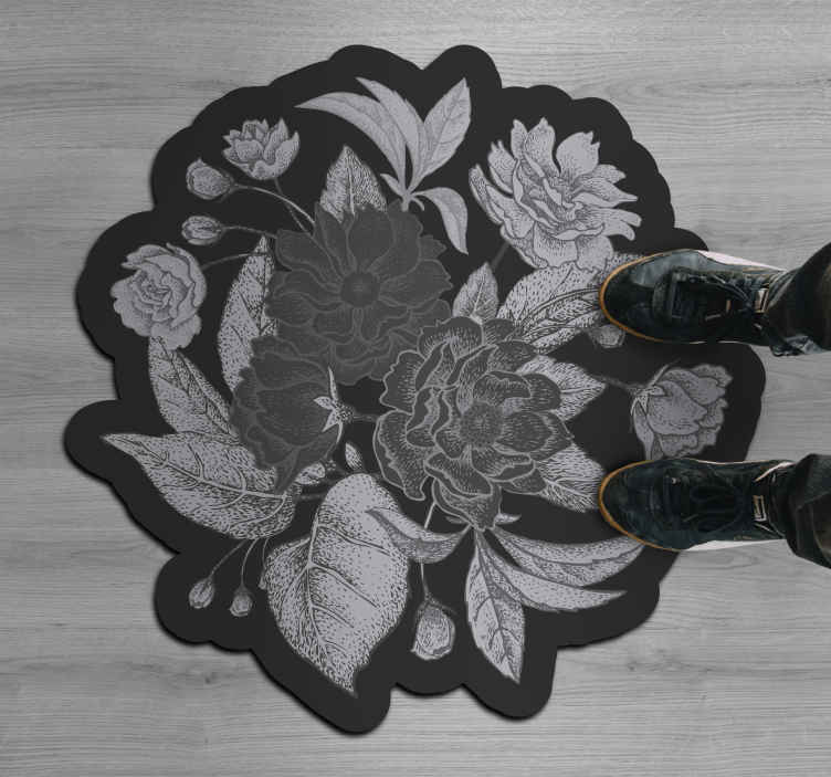 Vinylový koberec orientálních květin - TenStickers