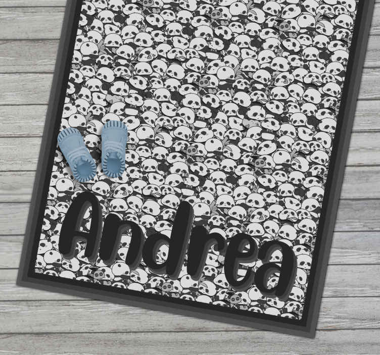 Tapete vinílico com nome pandas personalizados - TenStickers