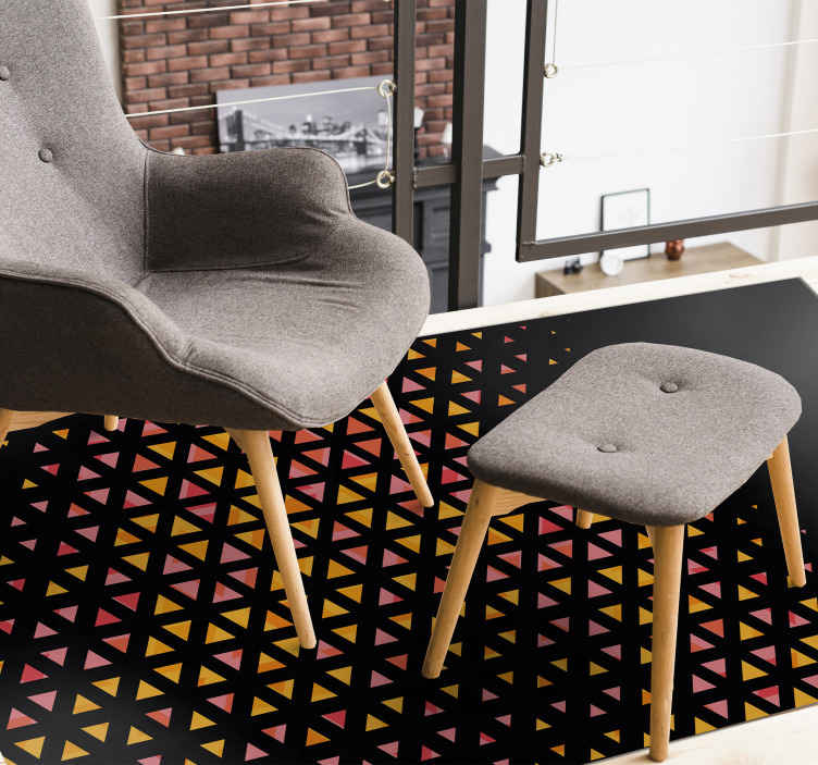 Alfombra vinílica geométrica gradiente triangular - TenVinilo
