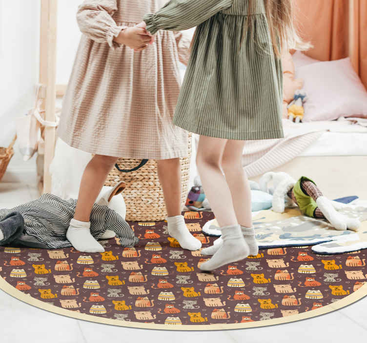 Alfombra vinílica infantil patrón de animales - TenVinilo