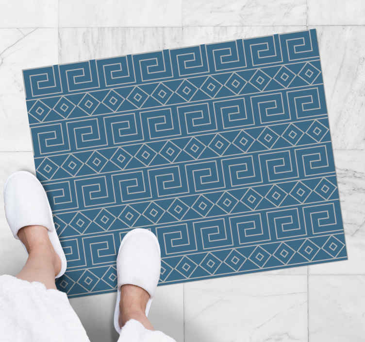 tapis vinyle motif ethnique sticker clé grecque