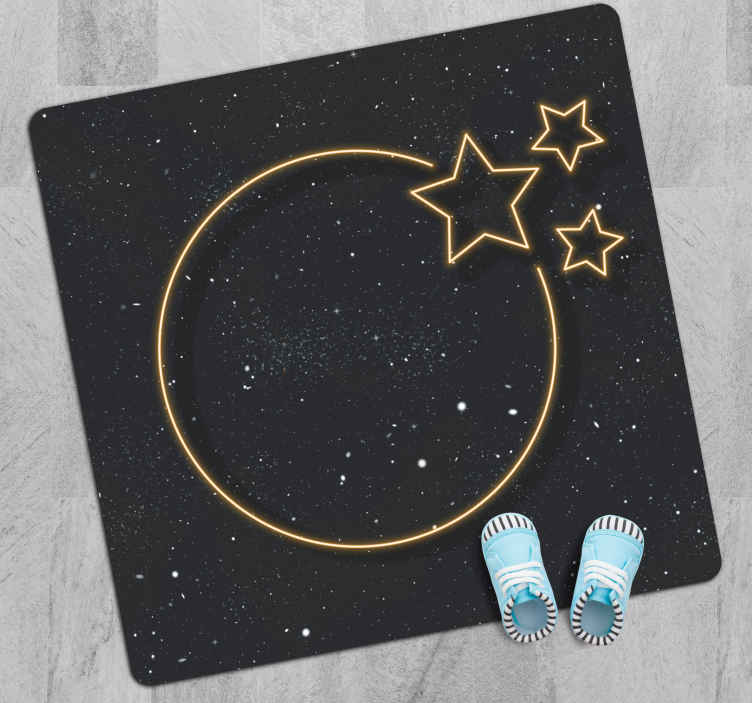Alfombra vinilo infantil estrellas de neón - niños