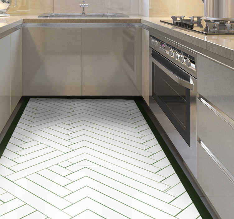 Abstract white tiles mosaic vinyl flooring - TenStickers