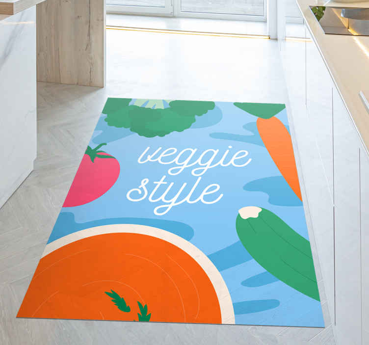 Veggie Style Kitchen Vinyl Rug Tenstickers