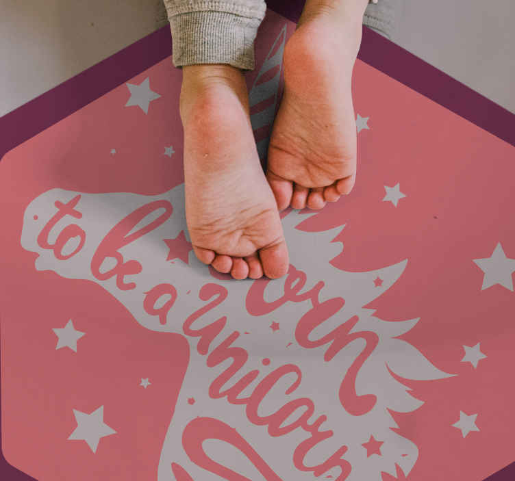 Born To Be A Unicorn Vinyl Rug Tenstickers