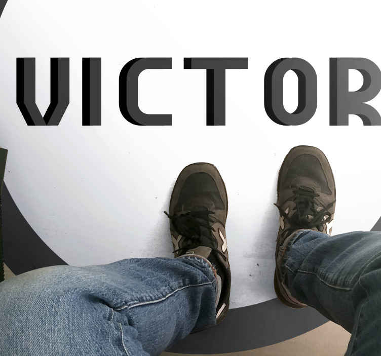 tapis vinyl nom personnalisable moderne