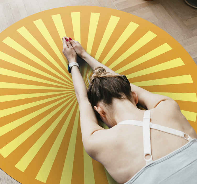 Abstract Sunset with orange geometric rugs - TenStickers