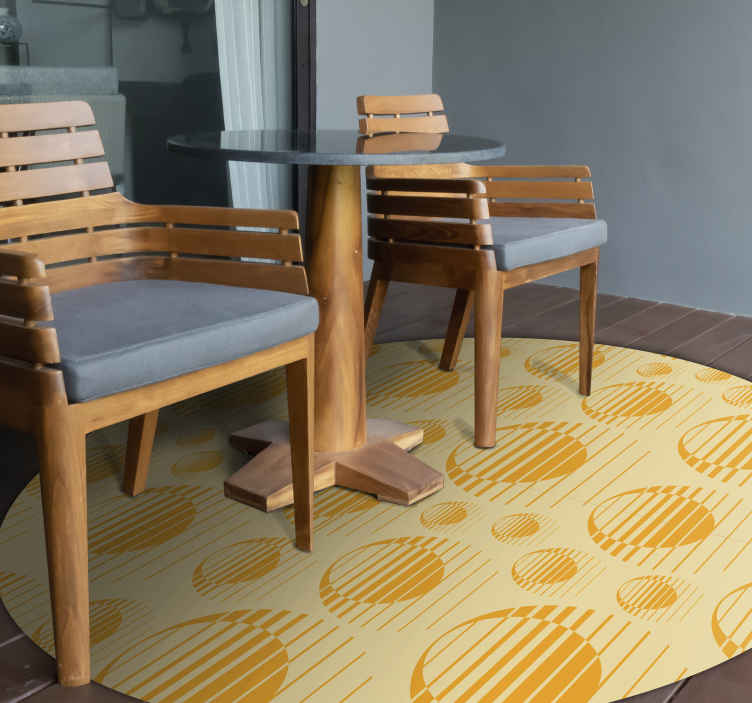 Tapis vinyle salle a manger motif circulaire - TenStickers