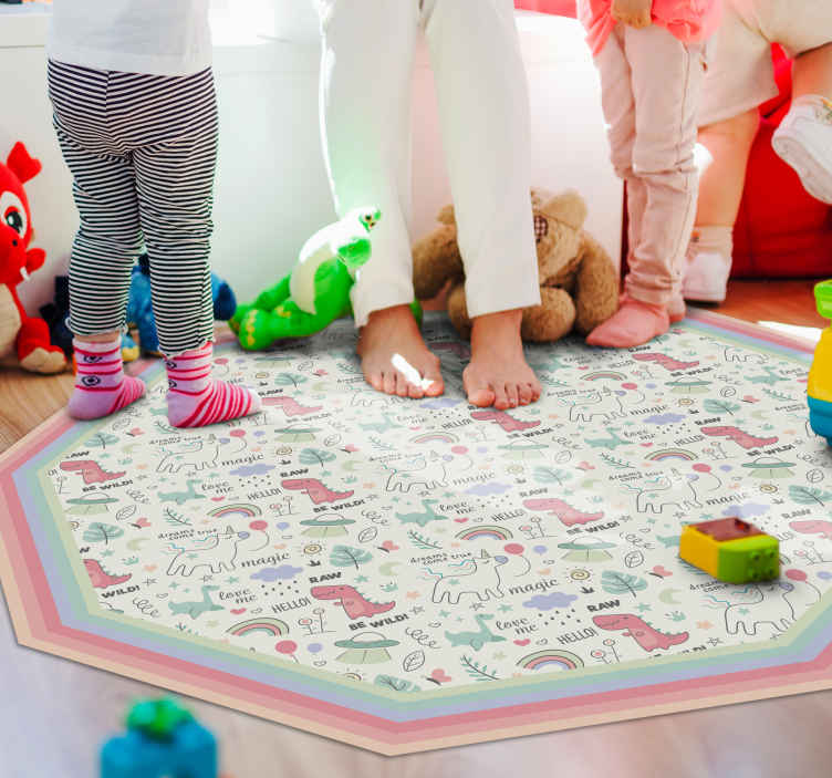 Alfombra vinílica infantil motivo juguetón del alfabeto - TenVinilo