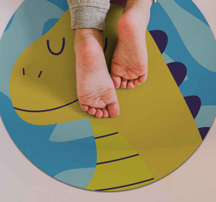 Dinosaur spiller på blå baggrund dyretæppe - TenStickers