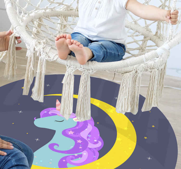 Alfombra vinílica infantil imaginería de unicornio - TenVinilo