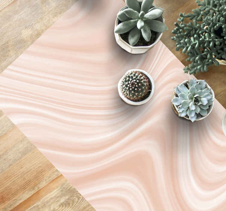 Alfombra vinílica pasillo Textura de mármol rosa - TenVinilo