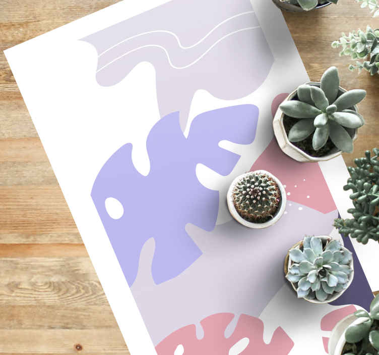 Renkli monstera yaprak doğa kilim - TenStickers