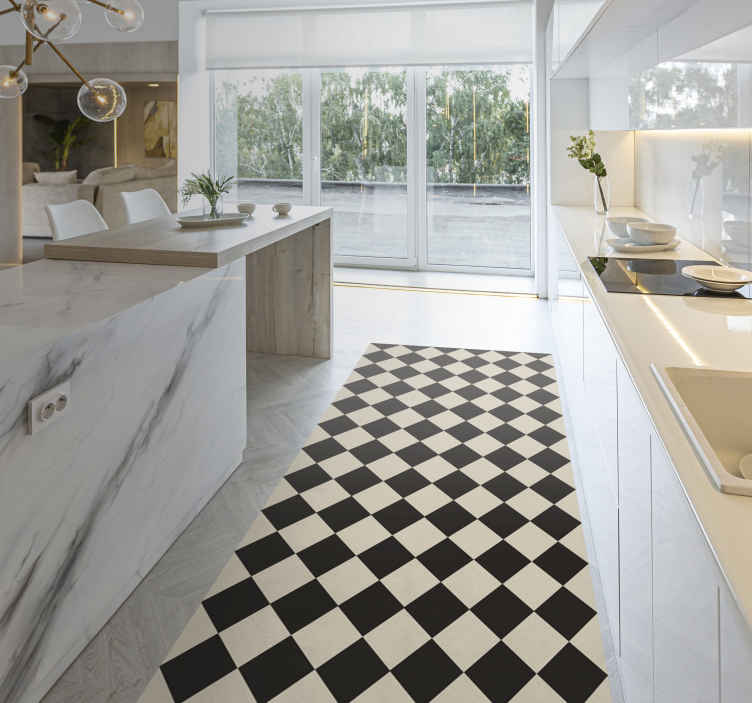 Diamonds Edward modern kitchen vinyl rug TenStickers