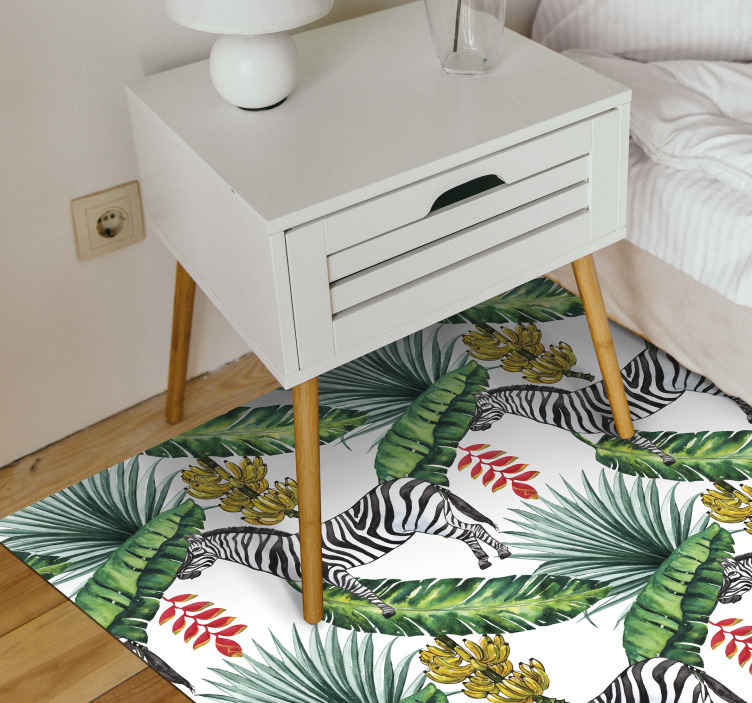 Tappeto vinile animali zebra tropicale - TenStickers