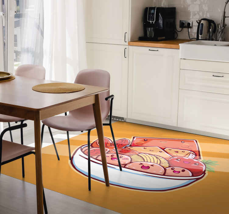Cartoon sushi-verrukking vinyl tapijt keuken - TenStickers
