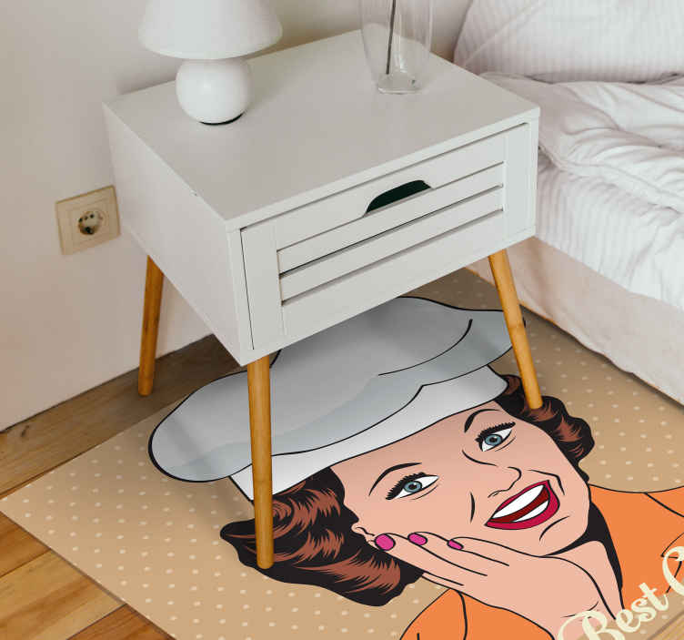 Cartoon chef flipping food kitchen flooring - TenStickers