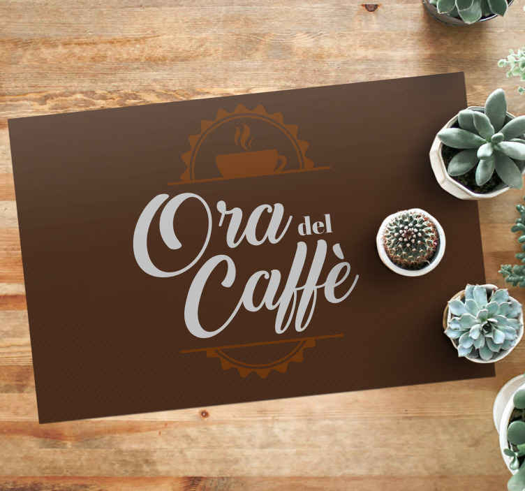 Tappeto in vinile personalizzati frasi e testi Tempo del caffè