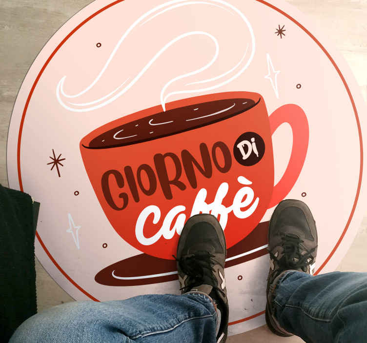 Tappeto in pvc con fiori e piante Giorno del caffè
