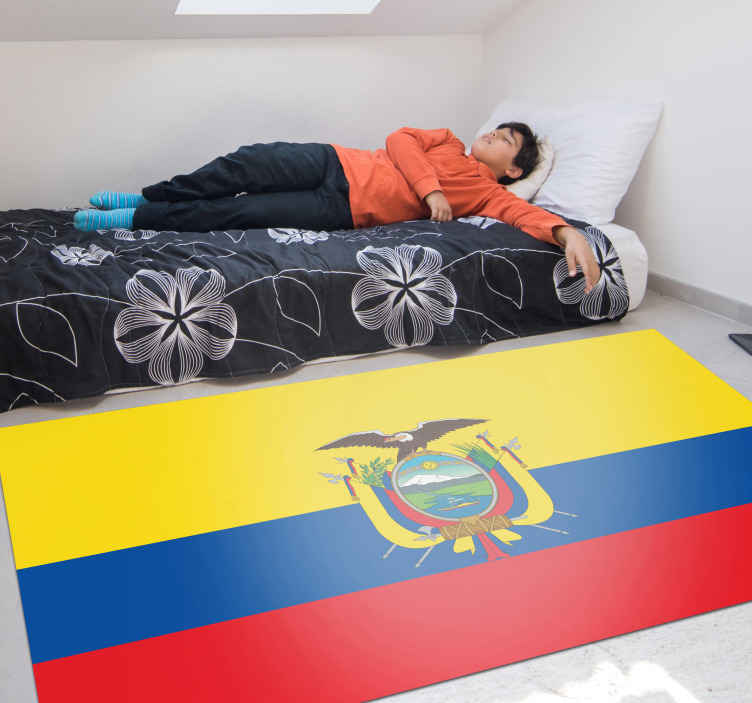 Alfombra vinílica rayas bandera Ecuador - TenVinilo