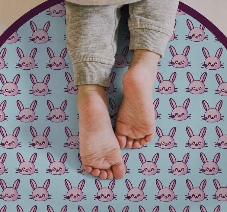 Anime kanin mønster dyr vinyl tæppe - TenStickers