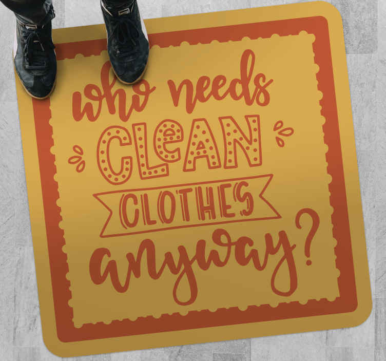 Laundry who needs custom rug - TenStickers