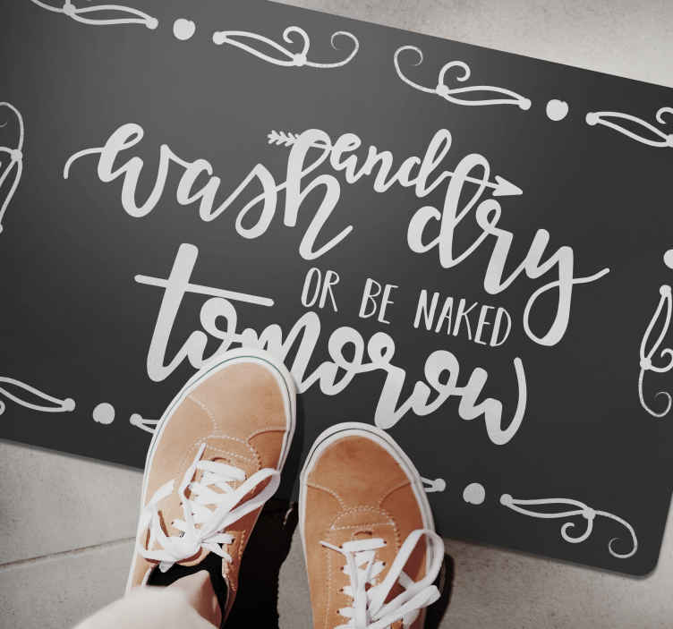 Laundry naked tomorrow custom rug - TenStickers
