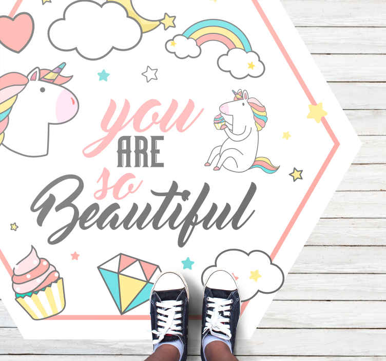 You are so beautiful unicorn vinyl rug - TenStickers