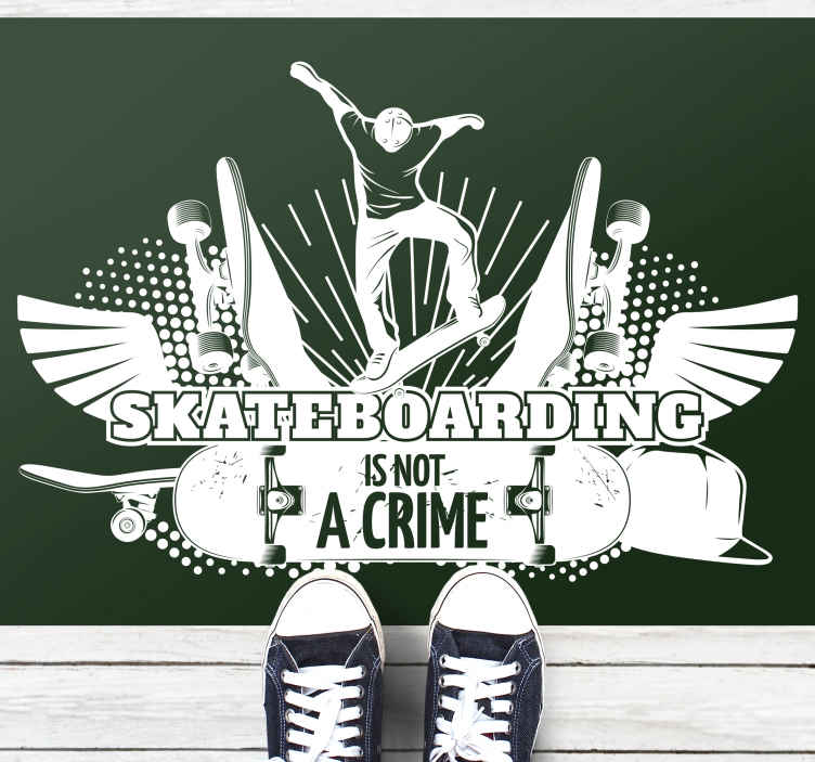 Skateboarding Is Not A Crime Vinyl Rugs TenStickers   32751 