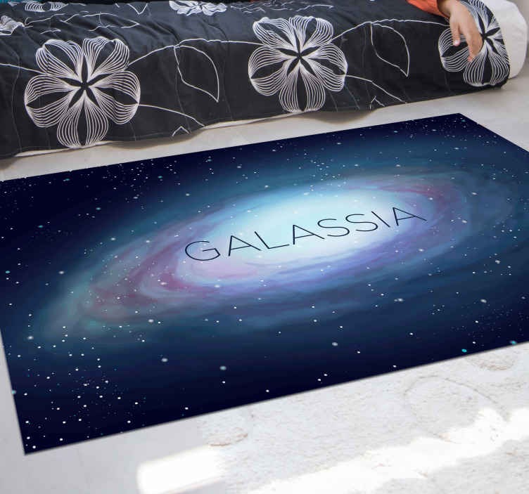 Tappeto in pvc per camera da letto Galassia personalizzata